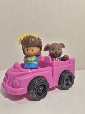 Fisher Price Little People Pink Truck With Mia And Puppy Dog